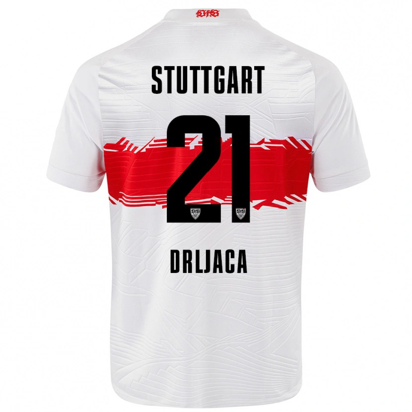 Danxen Donna Maglia Stefan Drljaca #21 Bianco Rosso Kit Gara Home 2025/26 Maglietta