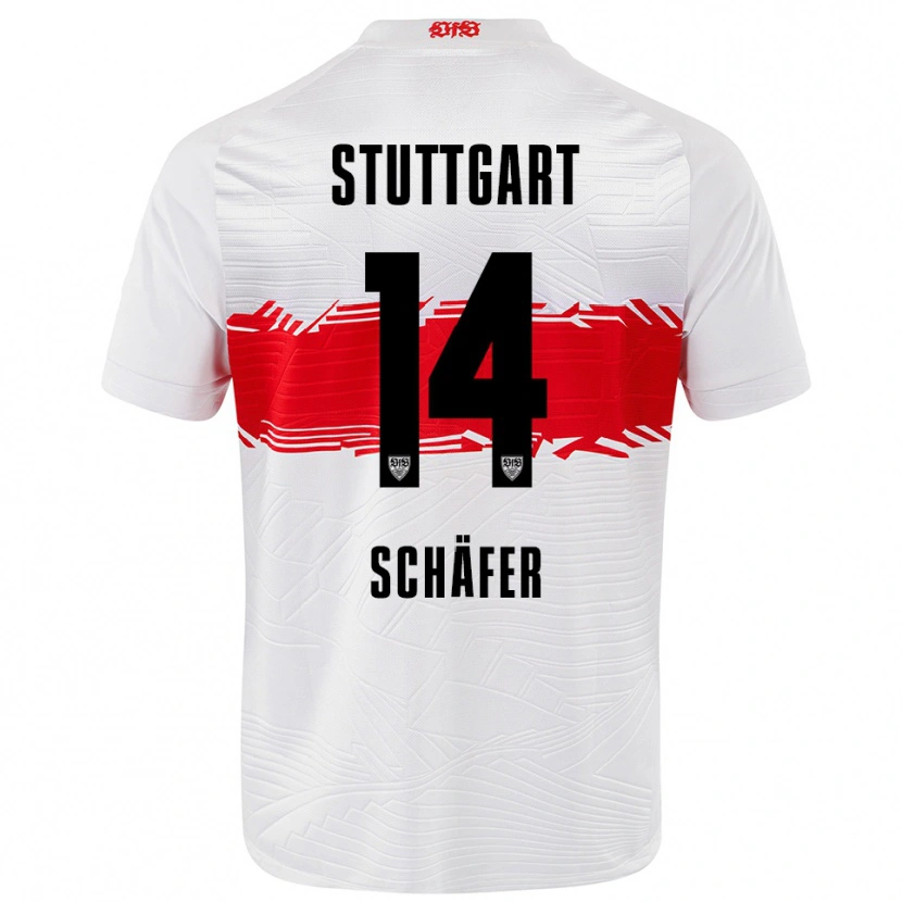 Danxen Donna Maglia Katharina Schäfer #14 Bianco Rosso Kit Gara Home 2025/26 Maglietta