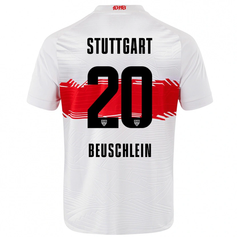 Danxen Donna Maglia Jana Beuschlein #20 Bianco Rosso Kit Gara Home 2025/26 Maglietta