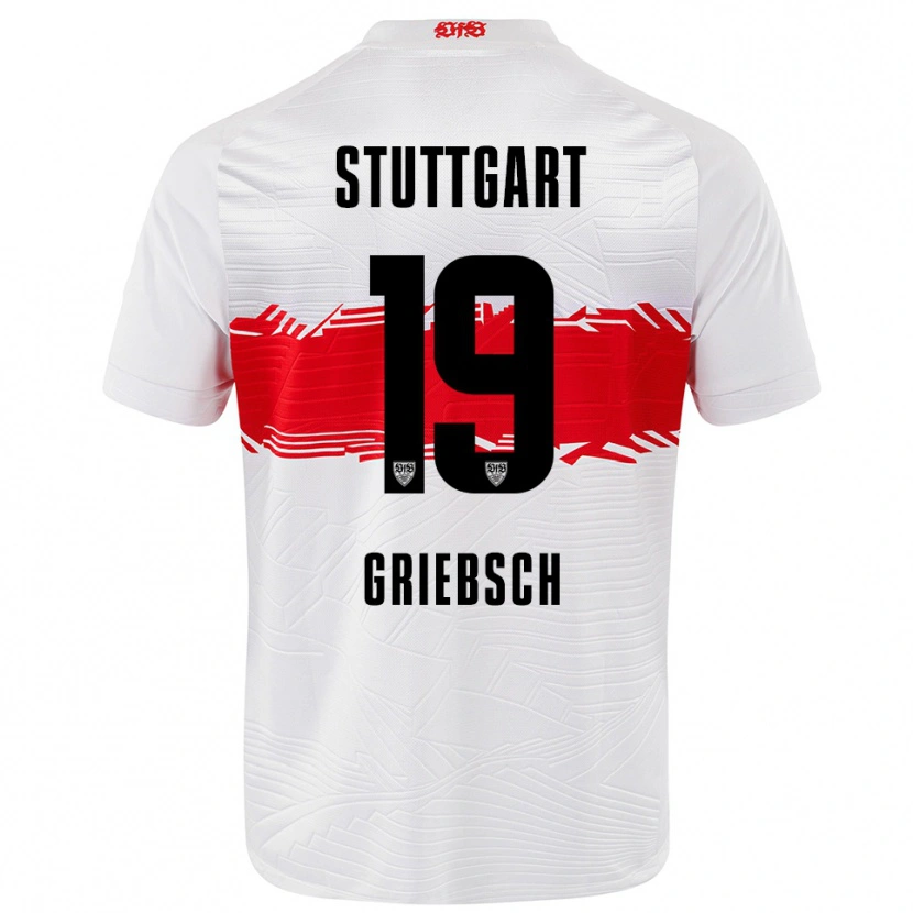 Danxen Donna Maglia Lukas Griebsch #19 Bianco Rosso Kit Gara Home 2025/26 Maglietta