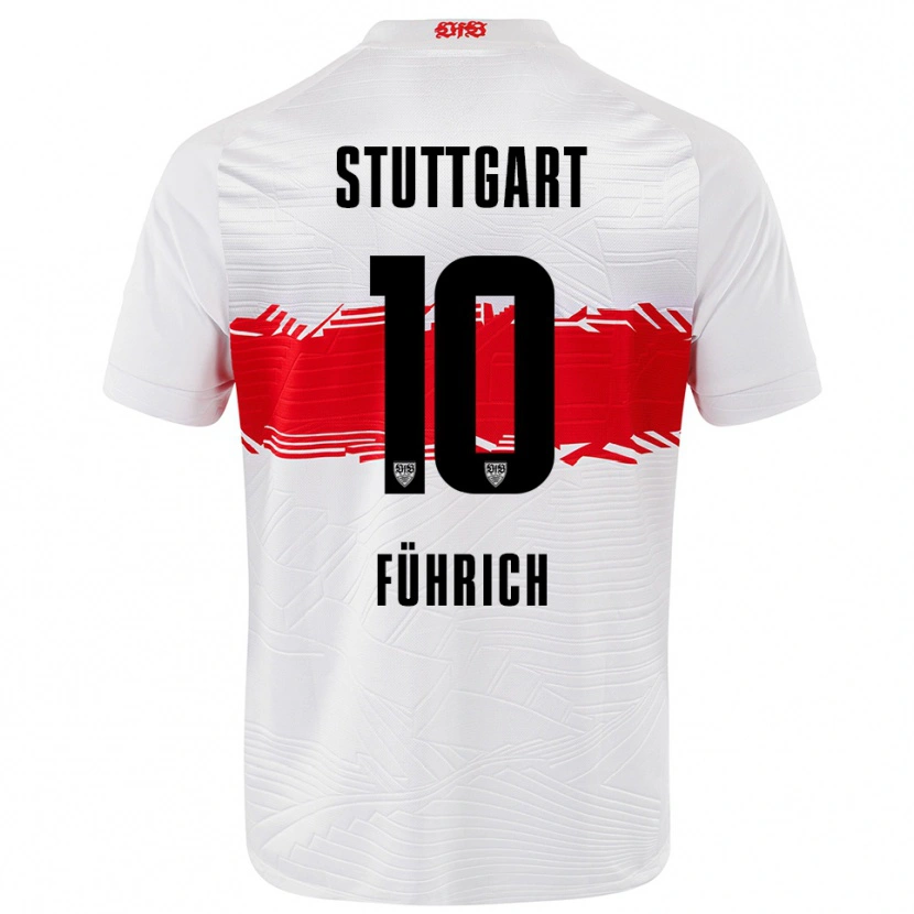 Danxen Donna Maglia Chris Führich #10 Bianco Rosso Kit Gara Home 2025/26 Maglietta