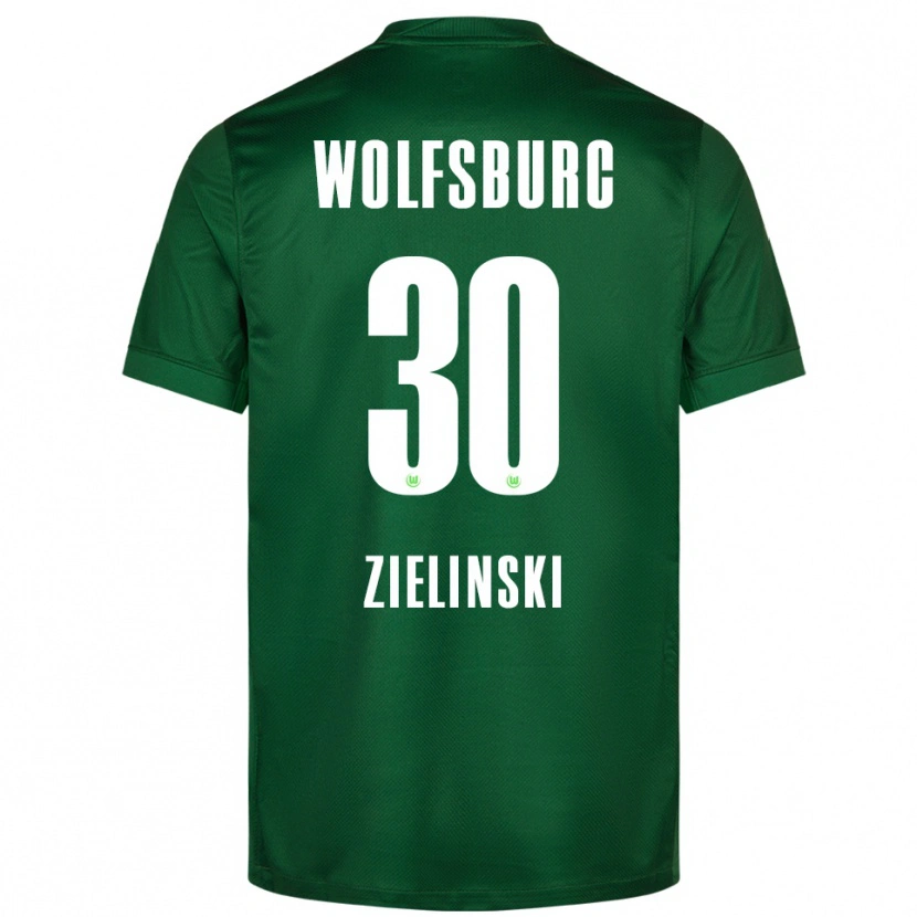 Danxen Donna Maglia Jakub Zielinski #30 Verde Bianco Kit Gara Home 2025/26 Maglietta