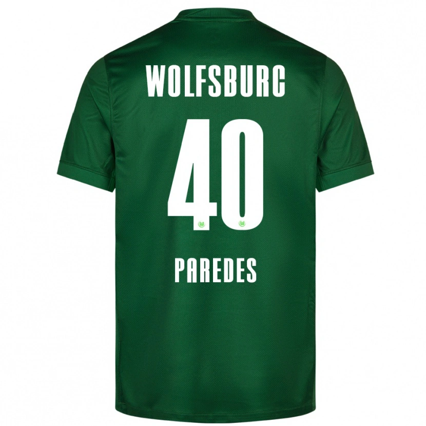 Danxen Donna Maglia Kevin Paredes #40 Verde Bianco Kit Gara Home 2025/26 Maglietta