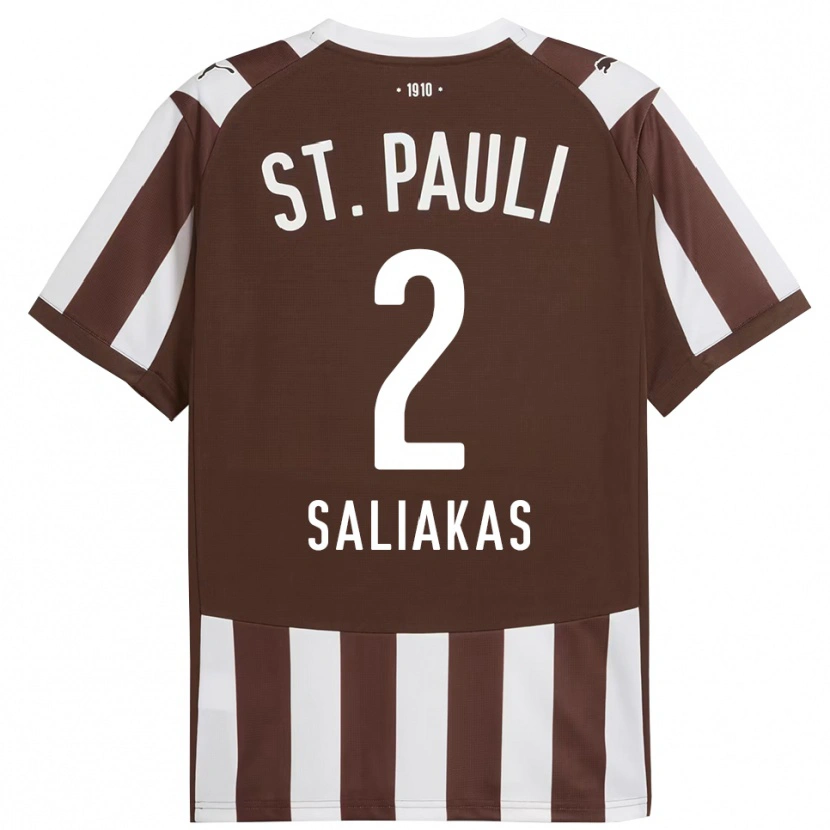 Danxen Donna Maglia Manolis Saliakas #2 Caffè Bianco Kit Gara Home 2025/26 Maglietta