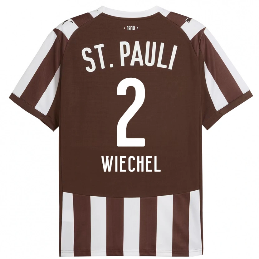 Danxen Donna Maglia Jan Wiechel #2 Caffè Bianco Kit Gara Home 2025/26 Maglietta