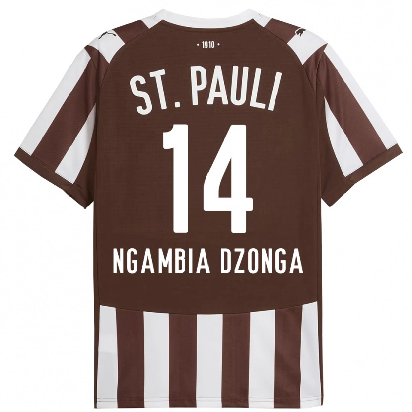 Danxen Donna Maglia Sisco Ngambia Dzonga #14 Caffè Bianco Kit Gara Home 2025/26 Maglietta