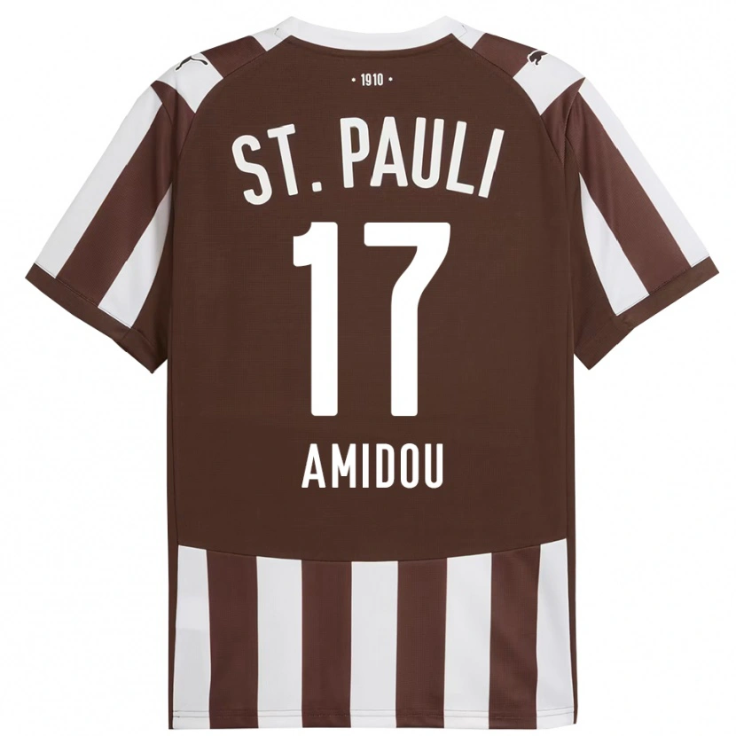 Danxen Donna Maglia Amir Amidou #17 Caffè Bianco Kit Gara Home 2025/26 Maglietta