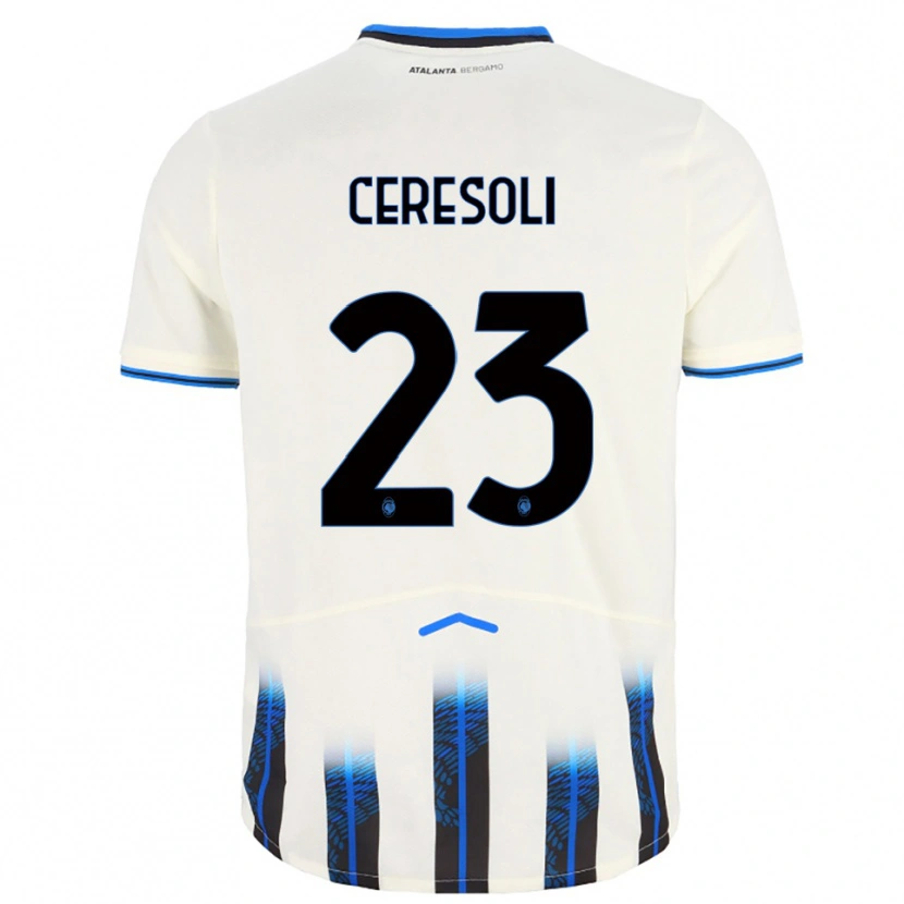 Danxen Donna Maglia Andrea Ceresoli #23 Bianco Blu Kit Gara Away 2025/26 Maglietta