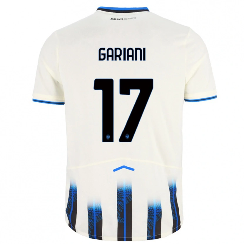 Danxen Donna Maglia Niccolò Gariani #17 Bianco Blu Kit Gara Away 2025/26 Maglietta
