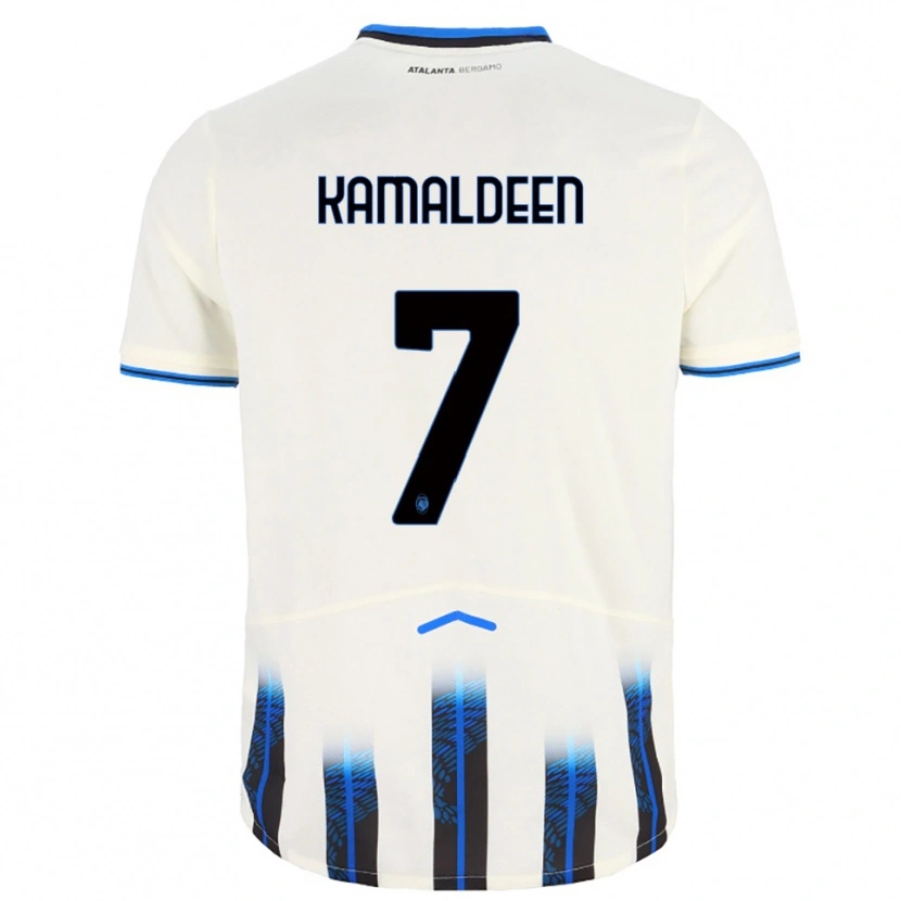 Danxen Donna Maglia Kamaldeen Sulemana #7 Bianco Blu Kit Gara Away 2025/26 Maglietta