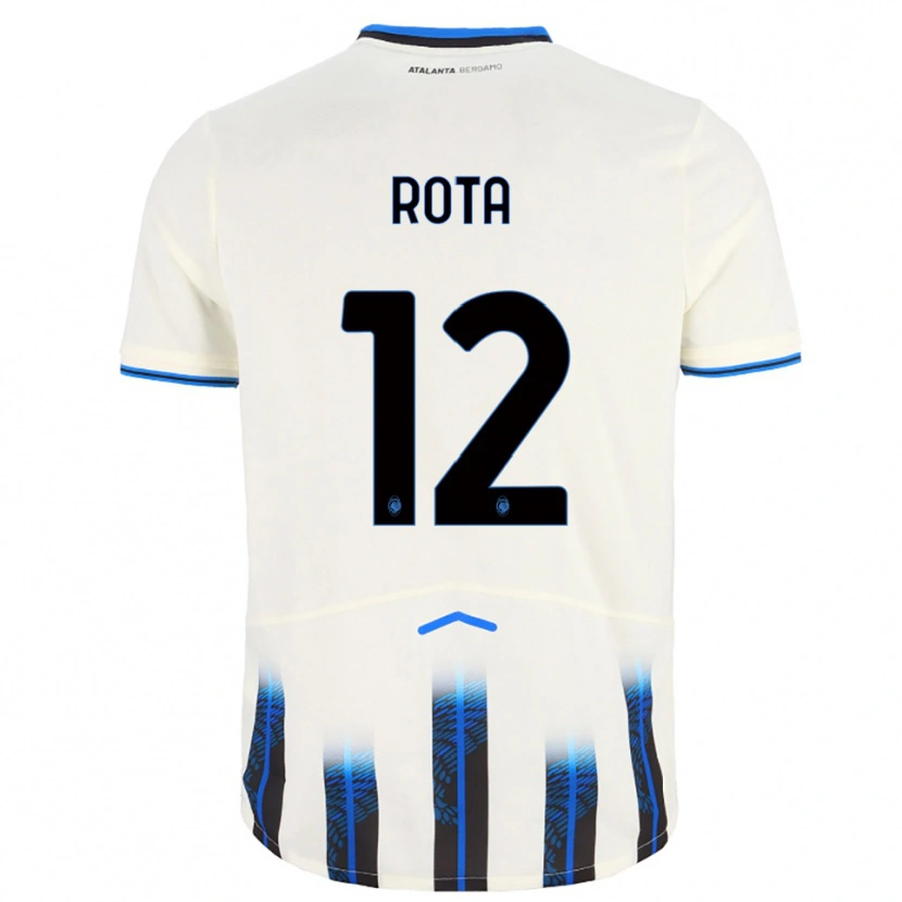 Danxen Donna Maglia Nicolò Rota #12 Bianco Blu Kit Gara Away 2025/26 Maglietta