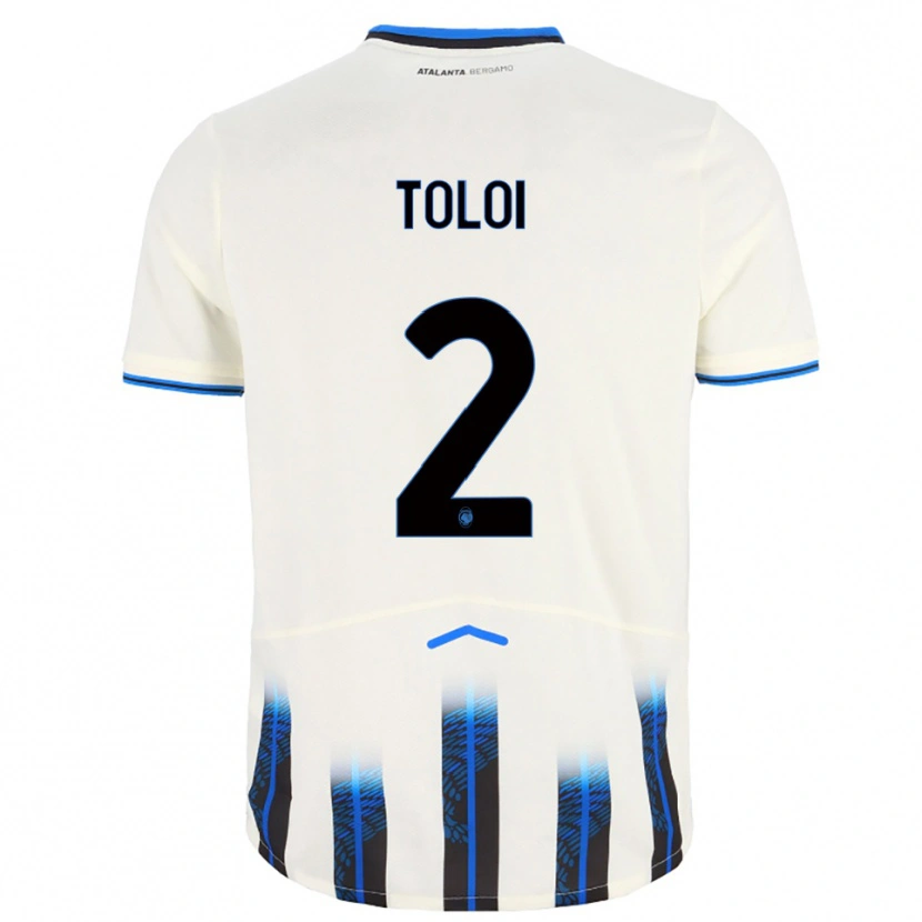 Danxen Donna Maglia Rafael Toloi #2 Bianco Blu Kit Gara Away 2025/26 Maglietta