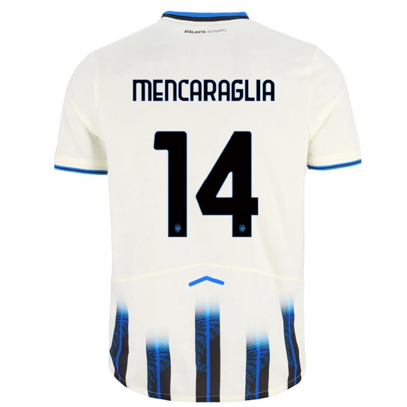 Danxen Donna Maglia Filippo Mencaraglia #14 Bianco Blu Kit Gara Away 2025/26 Maglietta