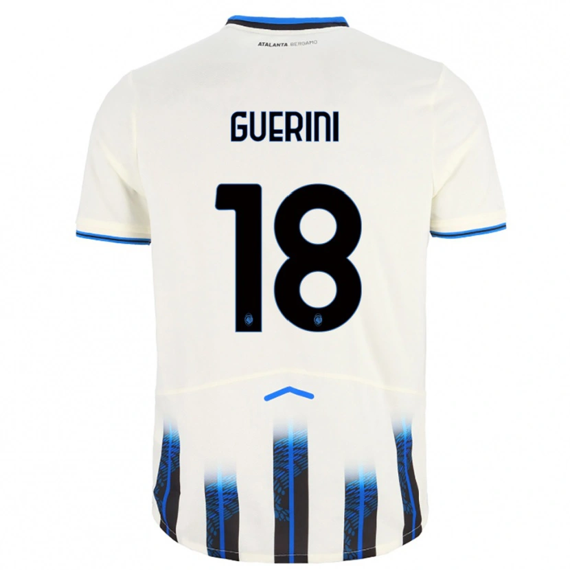 Danxen Donna Maglia Alessio Guerini #18 Bianco Blu Kit Gara Away 2025/26 Maglietta