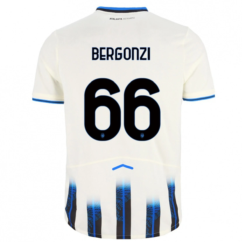Danxen Donna Maglia Federico Bergonzi #66 Bianco Blu Kit Gara Away 2025/26 Maglietta