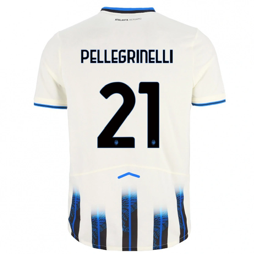 Danxen Donna Maglia Giorgia Pellegrinelli #21 Bianco Blu Kit Gara Away 2025/26 Maglietta