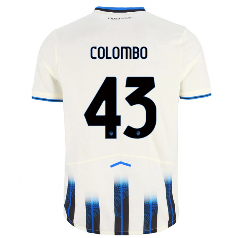 Danxen Donna Maglia Matteo Colombo #43 Bianco Blu Kit Gara Away 2025/26 Maglietta