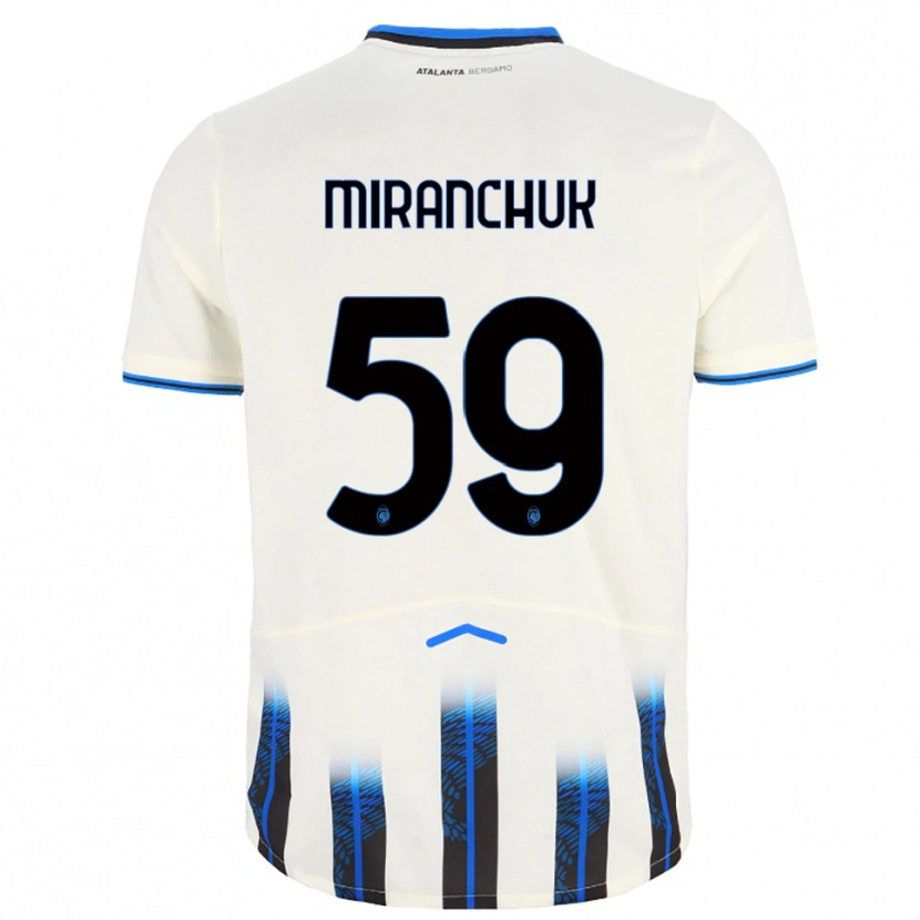 Danxen Donna Maglia Aleksey Miranchuk #59 Bianco Blu Kit Gara Away 2025/26 Maglietta