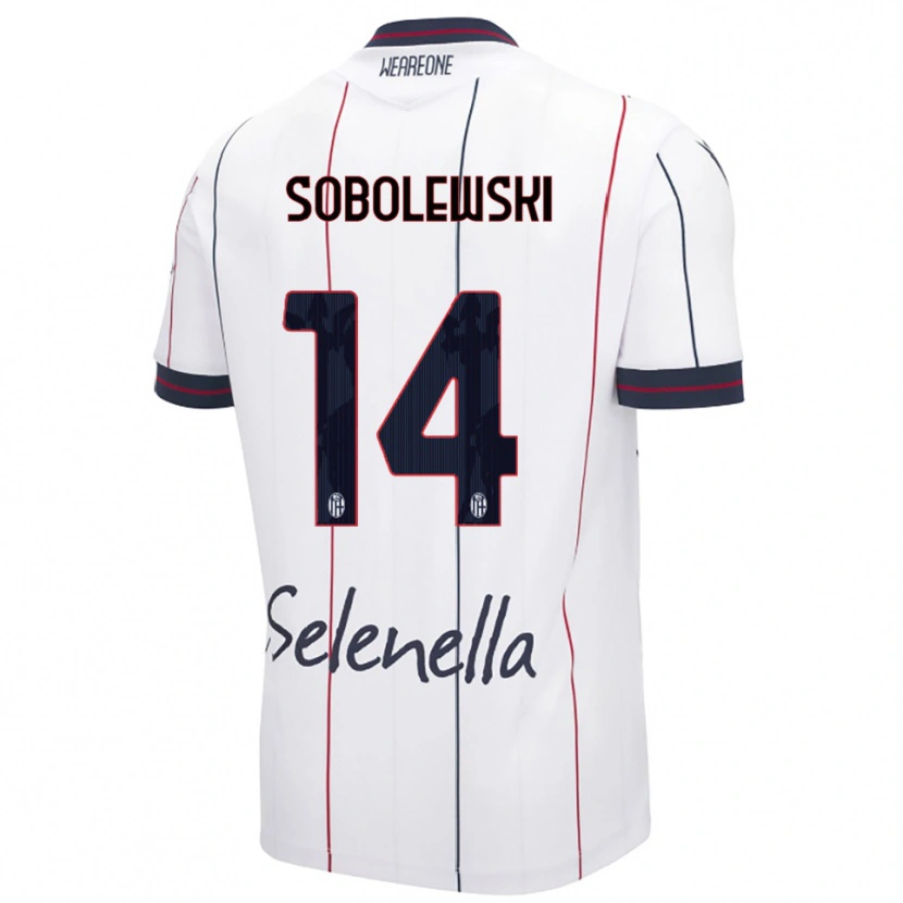 Danxen Donna Maglia Konrad Sobolewski #14 Bianco Blu Royal Kit Gara Away 2025/26 Maglietta