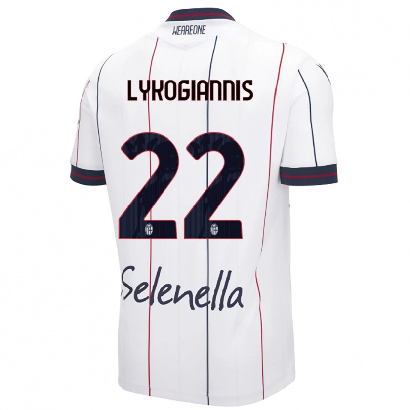 Danxen Donna Maglia Charalampos Lykogiannis #22 Bianco Blu Royal Kit Gara Away 2025/26 Maglietta