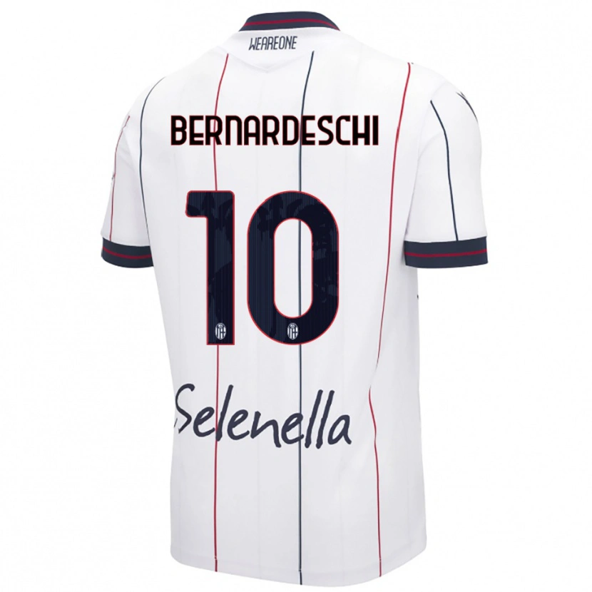 Danxen Donna Maglia Federico Bernardeschi #10 Bianco Blu Royal Kit Gara Away 2025/26 Maglietta