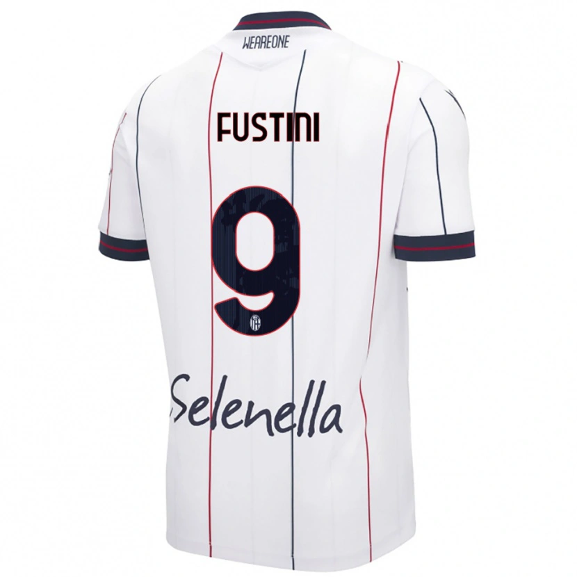 Danxen Donna Maglia Kevin Fustini #9 Bianco Blu Royal Kit Gara Away 2025/26 Maglietta