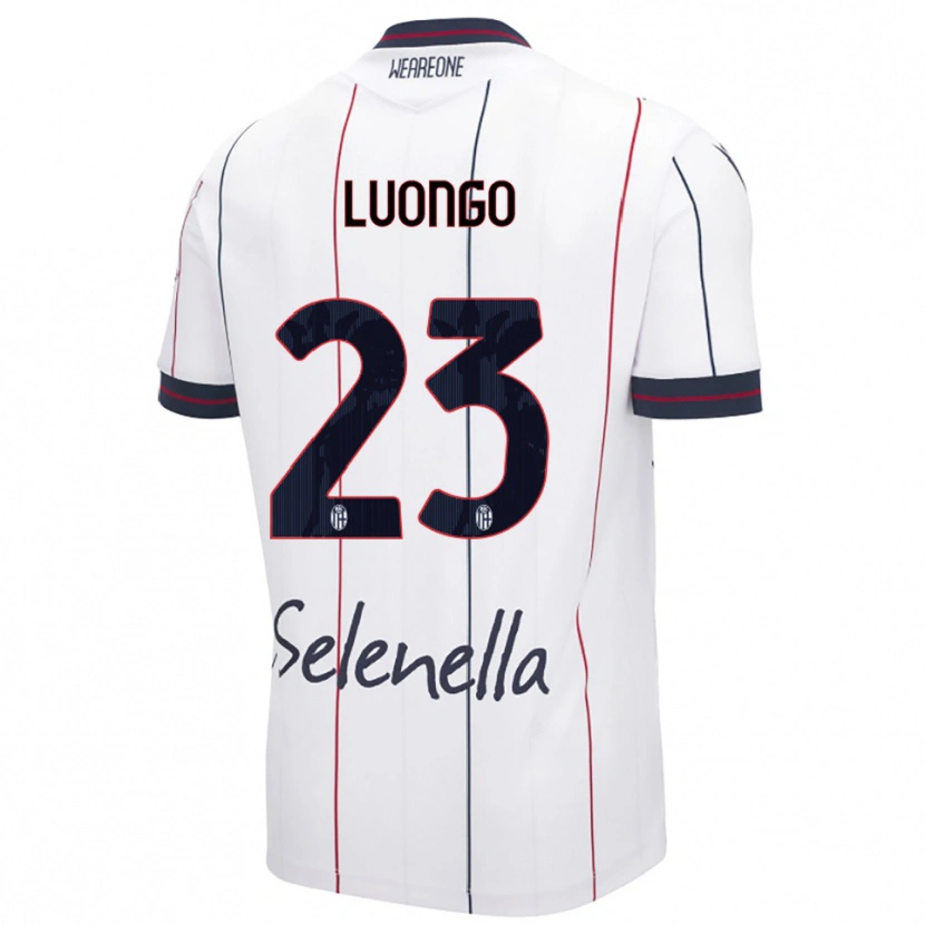 Danxen Donna Maglia Francesco Luongo #23 Bianco Blu Royal Kit Gara Away 2025/26 Maglietta