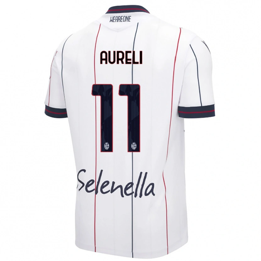 Danxen Donna Maglia Valerio Aureli #11 Bianco Blu Royal Kit Gara Away 2025/26 Maglietta