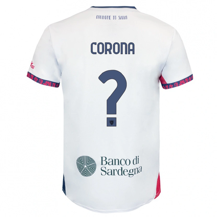 Danxen Donna Maglia Leonardo Corona #0 Bianco Blu Navy Rosso Kit Gara Away 2025/26 Maglietta