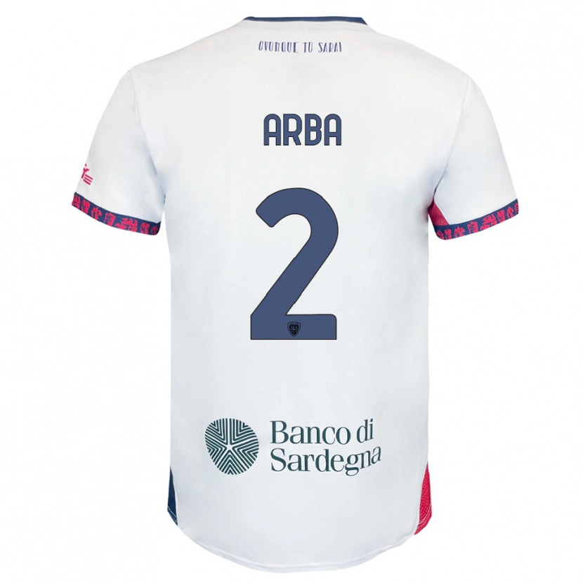 Danxen Donna Maglia Federico Arba #2 Bianco Blu Navy Rosso Kit Gara Away 2025/26 Maglietta