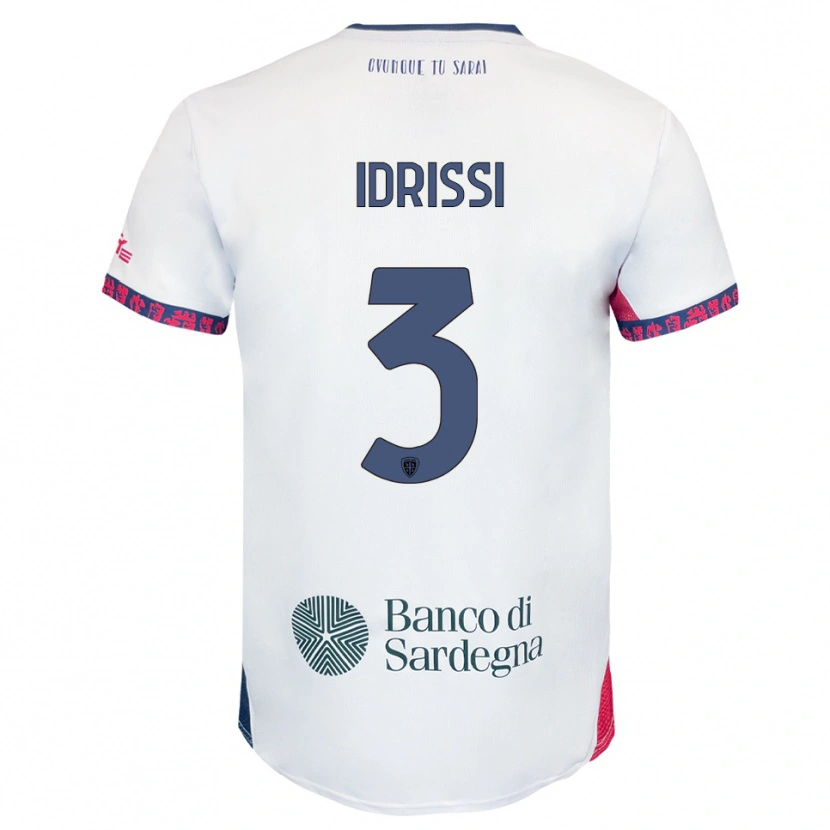 Danxen Donna Maglia Riyad Idrissi #3 Bianco Blu Navy Rosso Kit Gara Away 2025/26 Maglietta