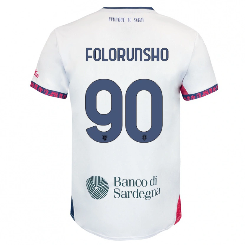 Danxen Donna Maglia Michael Folorunsho #90 Bianco Blu Navy Rosso Kit Gara Away 2025/26 Maglietta