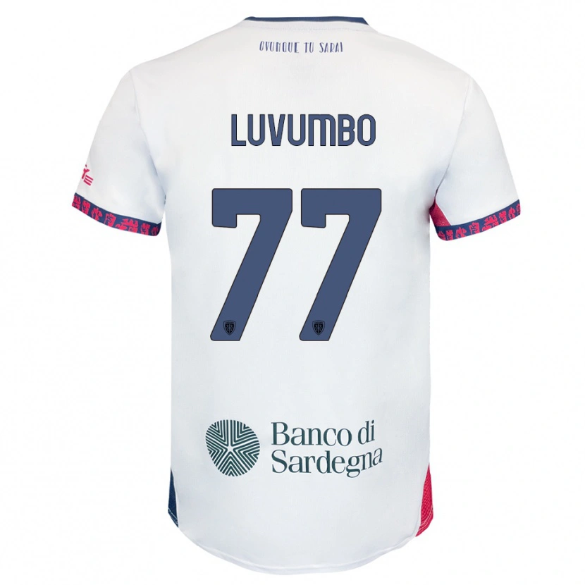 Danxen Donna Maglia Zito Luvumbo #77 Bianco Blu Navy Rosso Kit Gara Away 2025/26 Maglietta