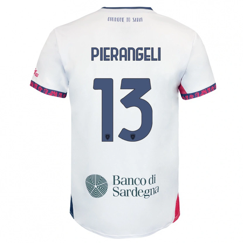Danxen Donna Maglia Luis Pierangeli #13 Bianco Blu Navy Rosso Kit Gara Away 2025/26 Maglietta