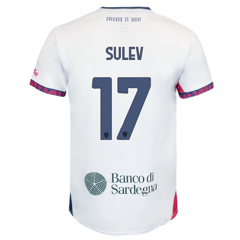 Danxen Donna Maglia Ivan Sulev #17 Bianco Blu Navy Rosso Kit Gara Away 2025/26 Maglietta