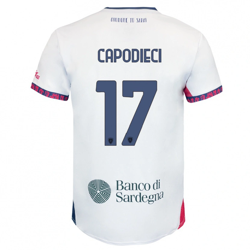 Danxen Donna Maglia Loris Capodieci #17 Bianco Blu Navy Rosso Kit Gara Away 2025/26 Maglietta