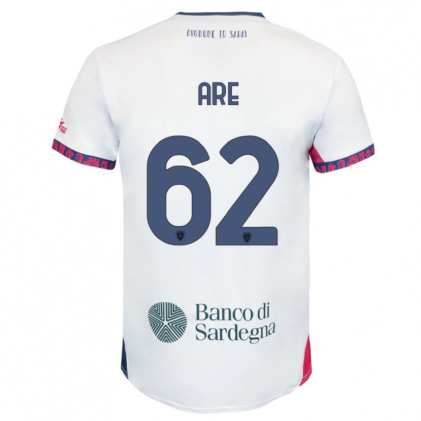 Danxen Donna Maglia Emmanuele Are #62 Bianco Blu Navy Rosso Kit Gara Away 2025/26 Maglietta