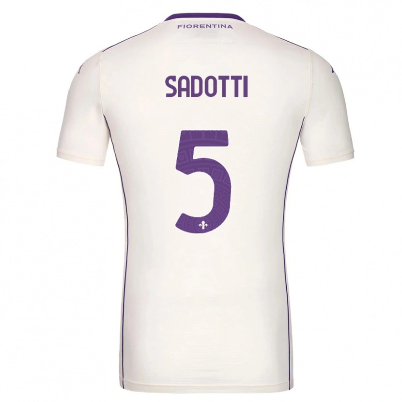 Danxen Donna Maglia Edoardo Sadotti #5 Bianco Viola Rosso Kit Gara Away 2025/26 Maglietta