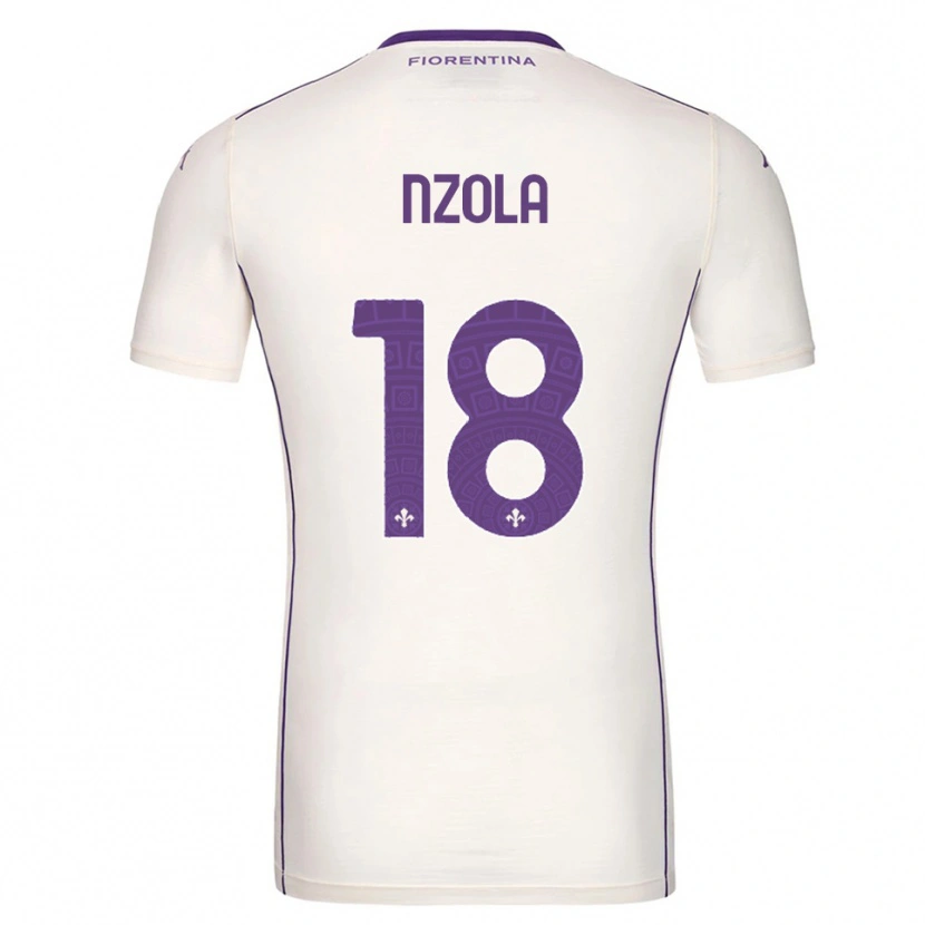 Danxen Donna Maglia M'bala Nzola #18 Bianco Viola Rosso Kit Gara Away 2025/26 Maglietta