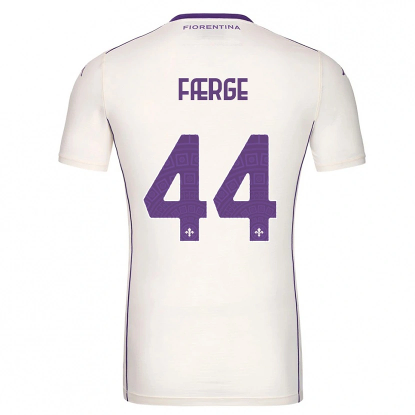 Danxen Donna Maglia Emma Skou Færge #44 Bianco Viola Rosso Kit Gara Away 2025/26 Maglietta