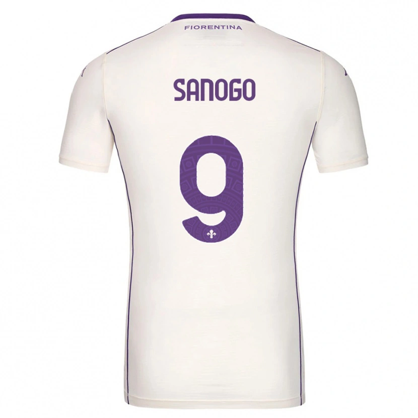 Danxen Donna Maglia Bassidy Sanogo #9 Bianco Viola Rosso Kit Gara Away 2025/26 Maglietta
