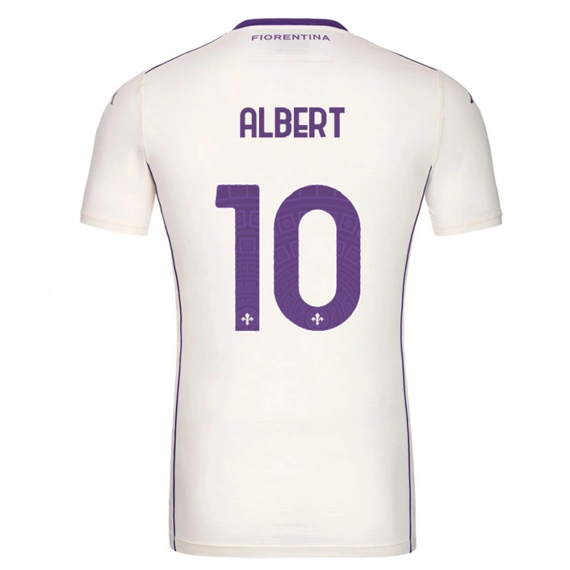 Danxen Donna Maglia Albert Gudmundsson #10 Bianco Viola Rosso Kit Gara Away 2025/26 Maglietta