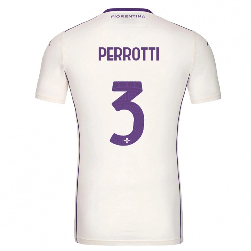 Danxen Donna Maglia Alessandro Perrotti #3 Bianco Viola Rosso Kit Gara Away 2025/26 Maglietta