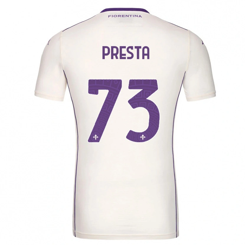 Danxen Donna Maglia Francesco Presta #73 Bianco Viola Rosso Kit Gara Away 2025/26 Maglietta