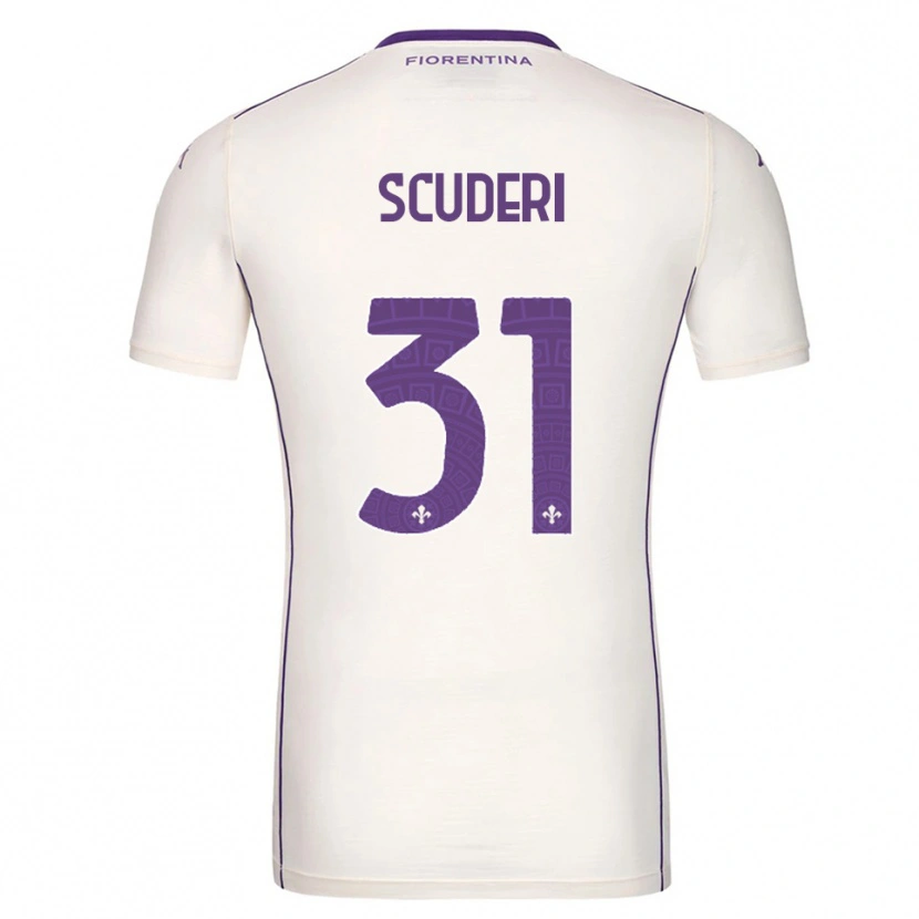 Danxen Donna Maglia Giulio Scuderi #31 Bianco Viola Rosso Kit Gara Away 2025/26 Maglietta