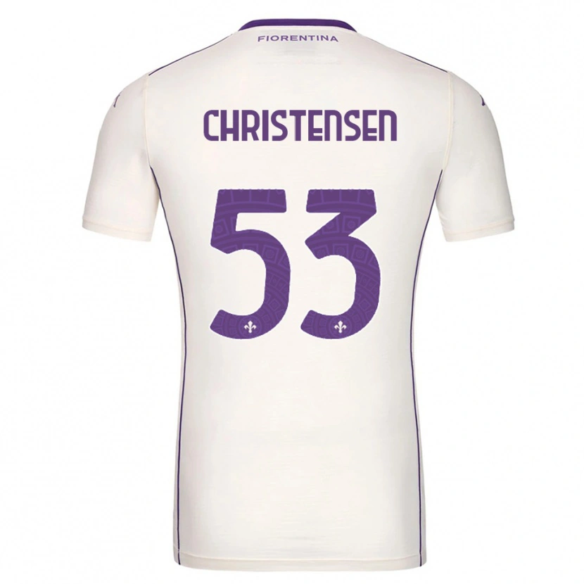 Danxen Donna Maglia Oliver Christensen #53 Bianco Viola Rosso Kit Gara Away 2025/26 Maglietta