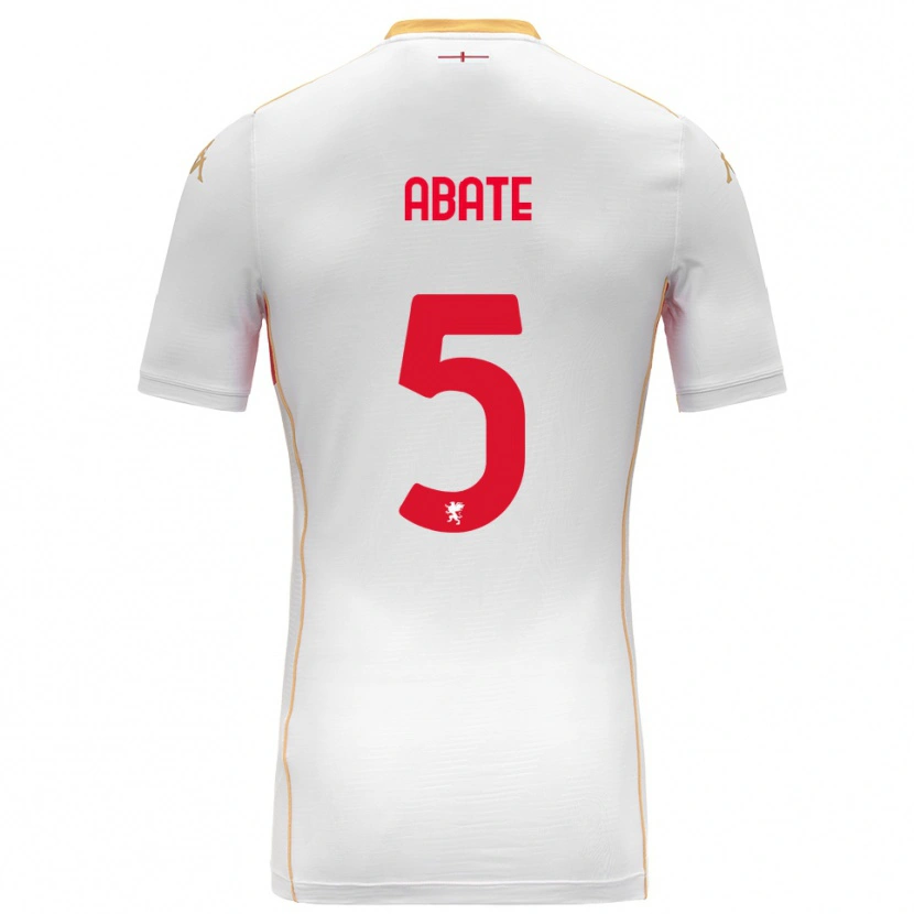 Danxen Donna Maglia Giada Abate #5 Bianco Rosso Kit Gara Away 2025/26 Maglietta