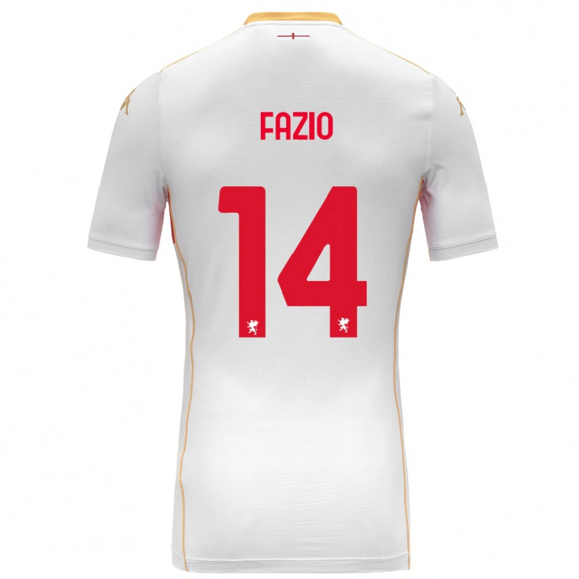 Danxen Donna Maglia Tommaso Fazio #14 Bianco Rosso Kit Gara Away 2025/26 Maglietta