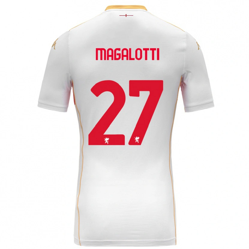 Danxen Donna Maglia Gabriele Magalotti #27 Bianco Rosso Kit Gara Away 2025/26 Maglietta