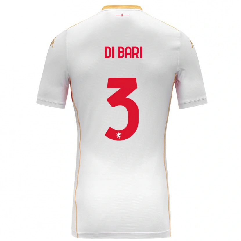 Danxen Donna Maglia Martina Di Bari #3 Bianco Rosso Kit Gara Away 2025/26 Maglietta